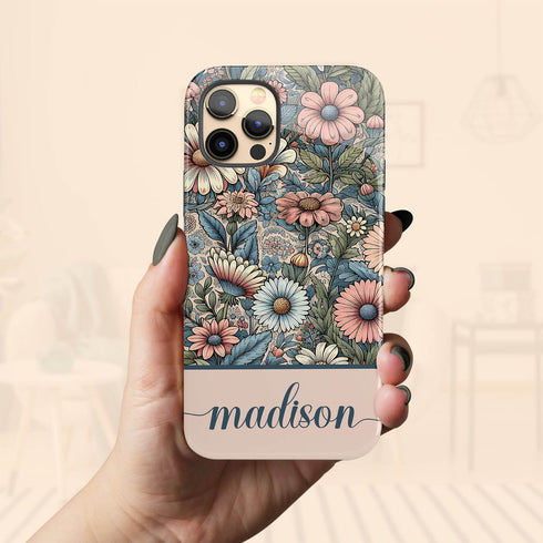 Custom Name Botanical Wildflowers Meadows iPhone Case